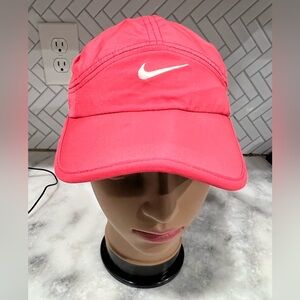 Nike Featherlight Pink Tailwind Dri Fit 7 Panel hat Womens jogging pickleball